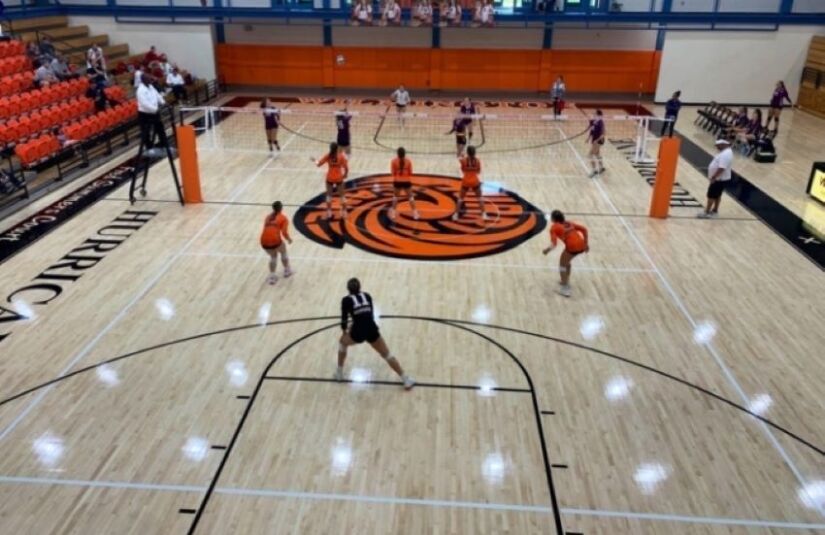 volleyball team on court